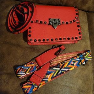 Mersi Red Vegan Leather Crossbody